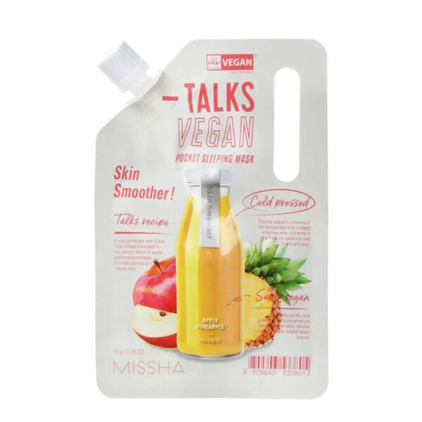 Missha Talks Vegan Pocket Sleeping Mask „Skin Smoother“ (10 g)